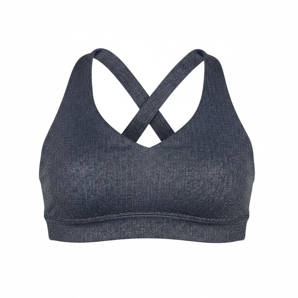 Core 10 Blue Herringbone Crisscross Back‎ Sports Bra | Size M Medium Activewear